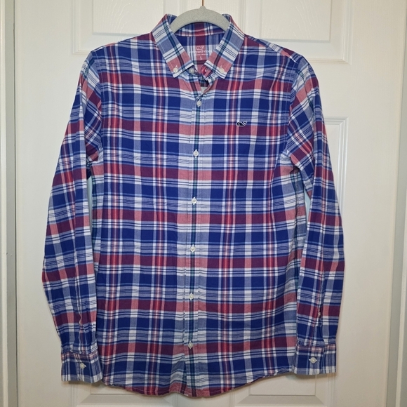 Vineyard Vines Other - Vineyard Vines Boys Size Large Cotton Madras Plaid Button Up Shirt